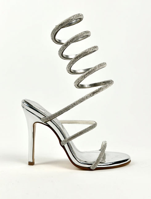 VERMER GÜMÜŞ SARMAL BANTLI SANDALET 🖤 🥂